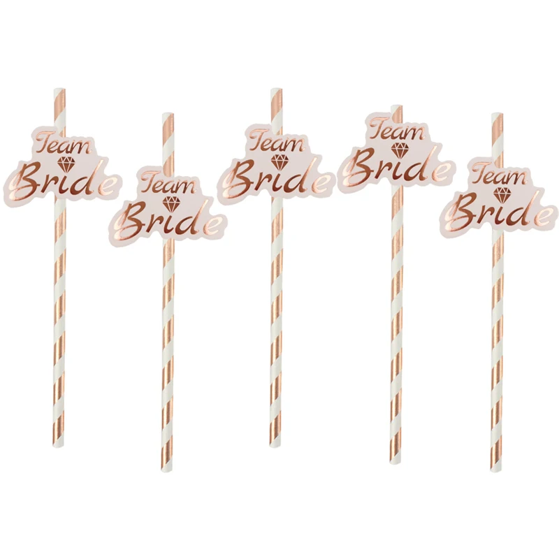 Бумажные соломинки Chicinlife розовое золото 10 шт.