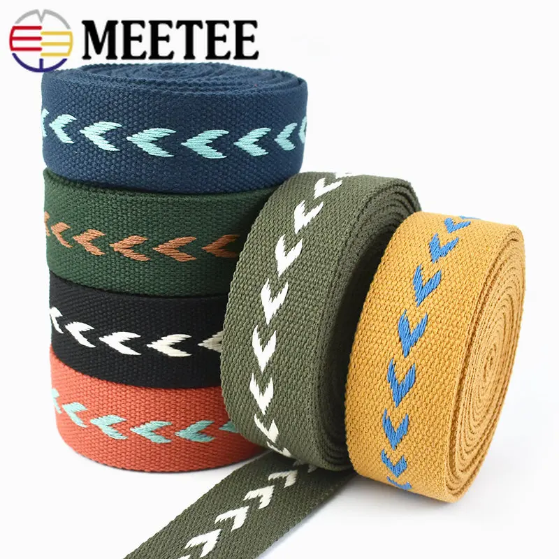 

3/5Meters Meetee 38mm Polyester Webbing Jacquard Cotton Ribbon Decorative Bag Strap Belt Garment Band DIY Sewing Accessories