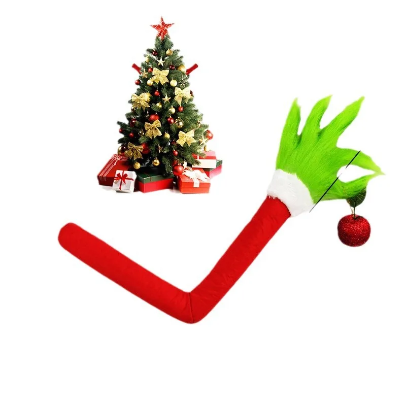 2025 подвеска на руку монстра из зеленого меха Рождественское украшение кукла Grinch