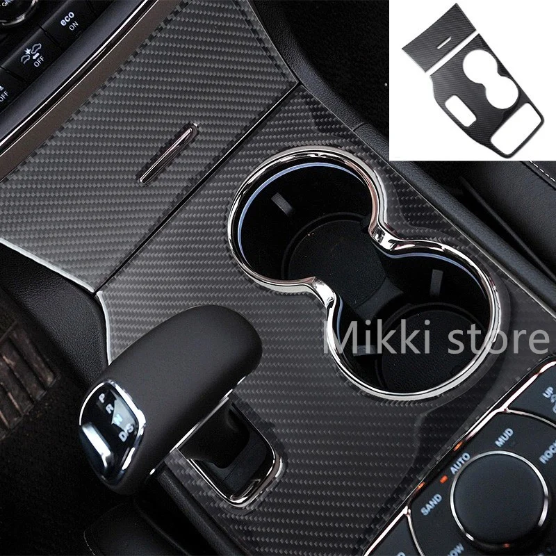 

Наклейки из углеродного волокна для Jeep Grand Cherokee 11-21, панель переключения передач, держатель стакана для воды, центральная консоль, аксессуары для внутренней крышки