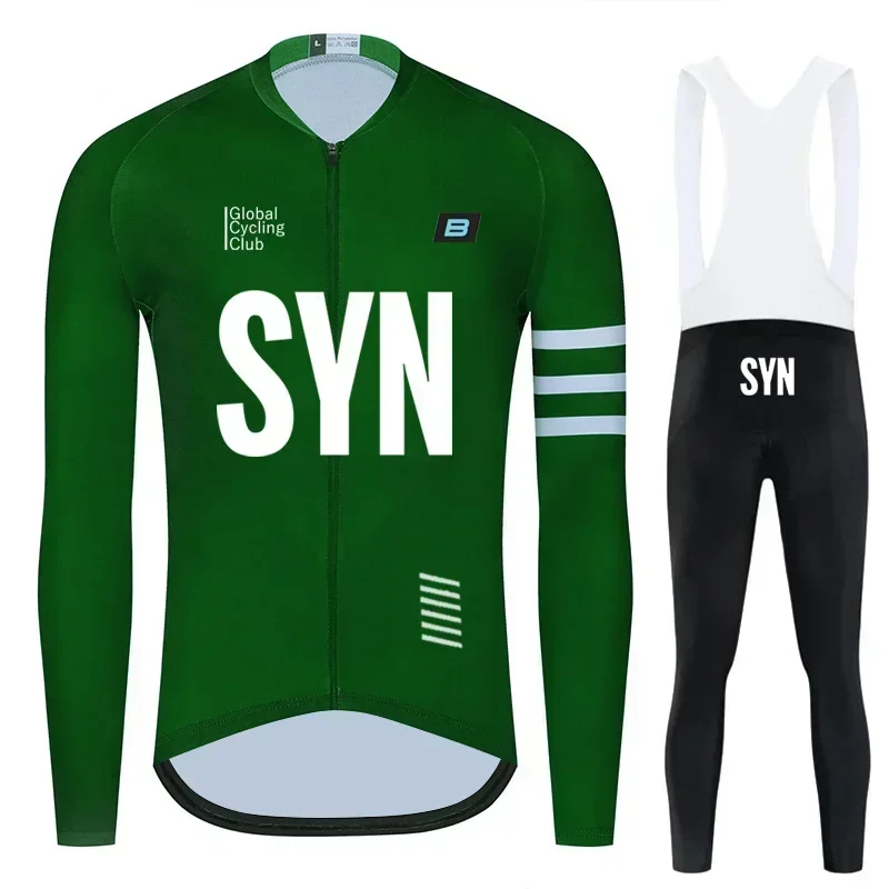 New SYN BIEHLER Team Autumn Cycling Jersey Set Ropa Ciclismo Men Long Sleeve Bike Clothing MTB Maillot Road Bicycle Bibs Uniform
