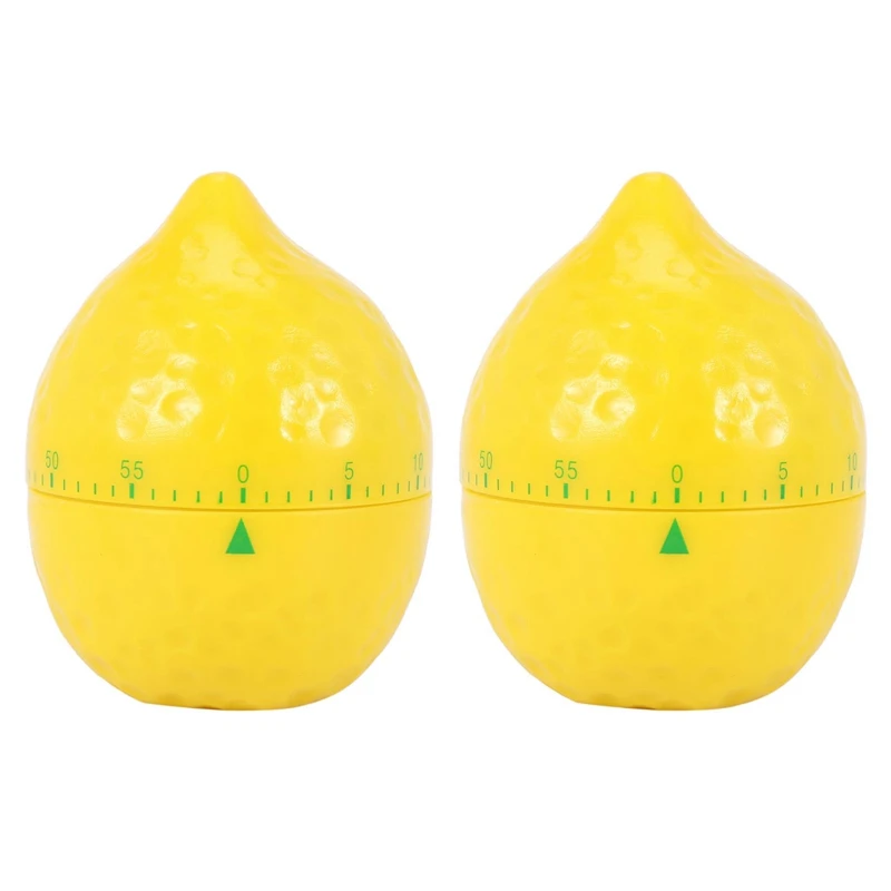 

2X Kitchen Timer Timepiece Kitchen Timer Short Timer Alarm Clock Funny Egg Timer Egg Knife Lemon Shape