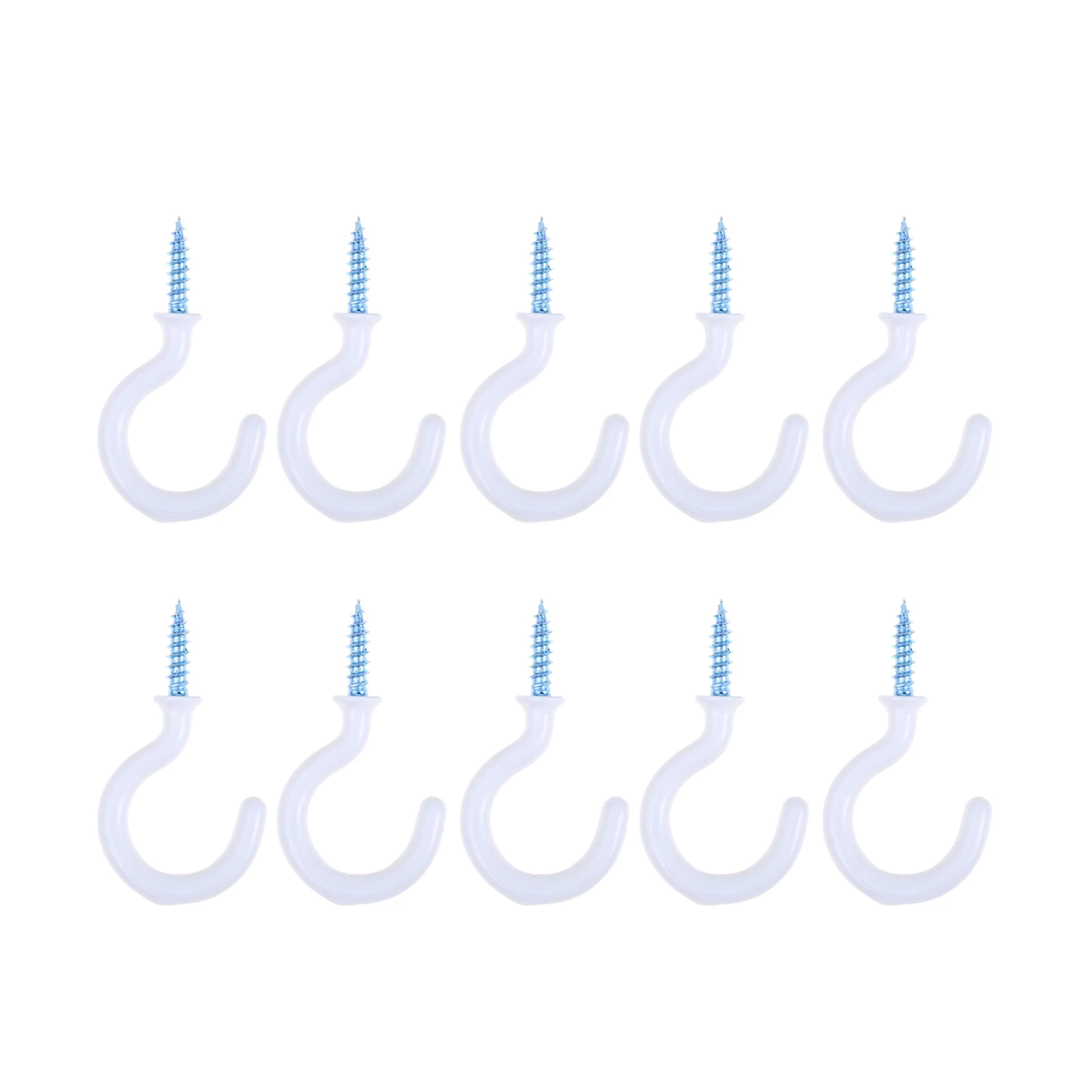 

10Pc 1-1/4 Inch Ceiling Hooks Cup Hooks Vinyl Coated Screw in Hooks for Hanging Plants/Mugs/Wind Chimes/ Utensils Indoor/Outdoor