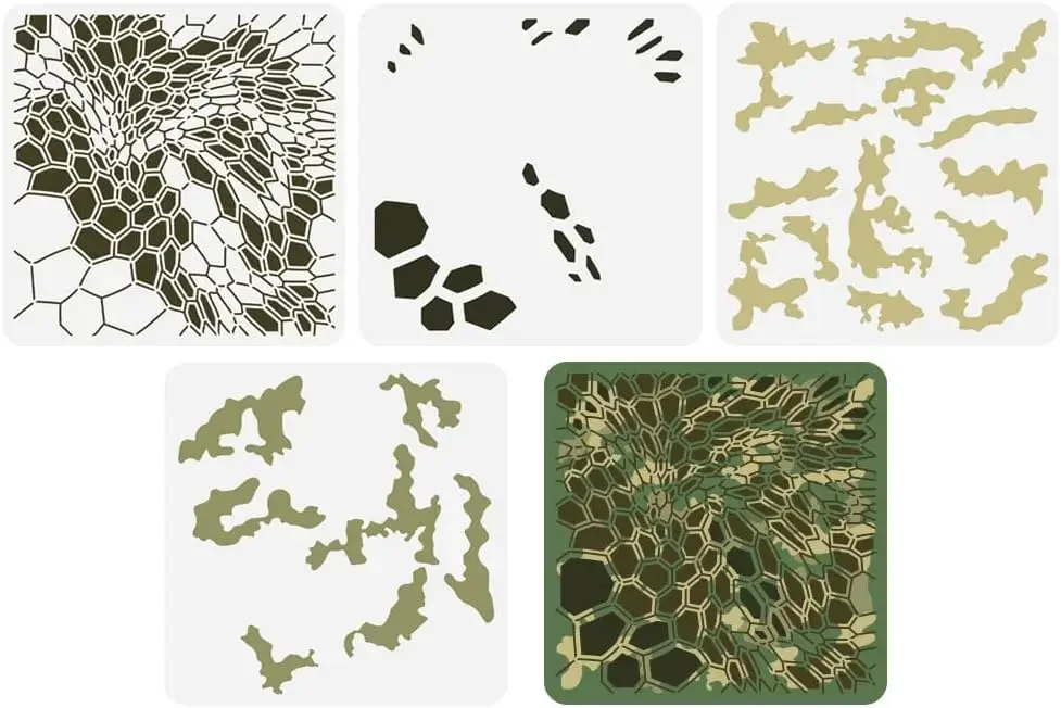 

Многослойные камуфляжные трафареты 4 шт.