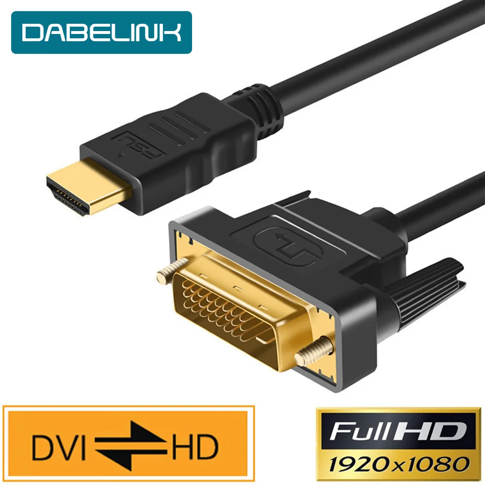 HDMI-compatible to DVI Cable  Male 24+1 DVI-D Male Adapter G