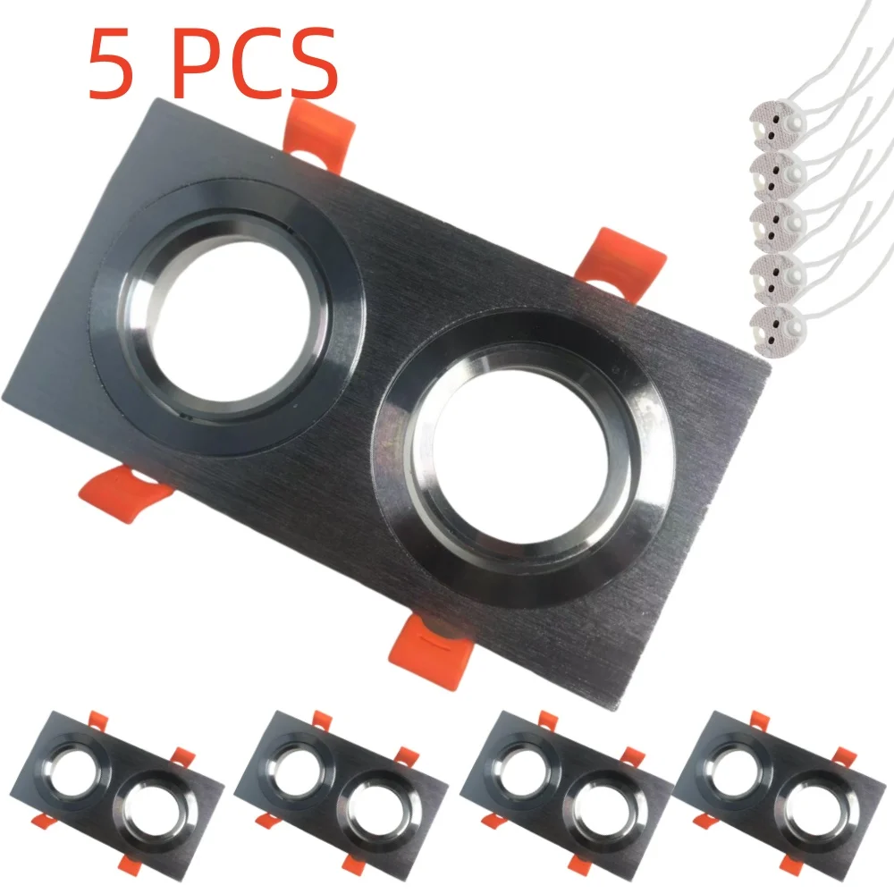 Набор Из 5 Квадратных Встроенных Светодиодных Прожекторов С Двойной Головкой GU10