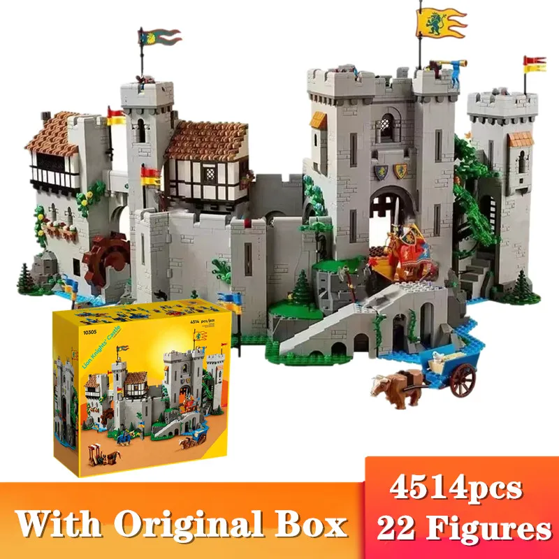 

10305 Lion King Knights Medieval Castle With Original Box Model Building Blocks Assembly Bricks Set Toys For Kids Christmas Gift