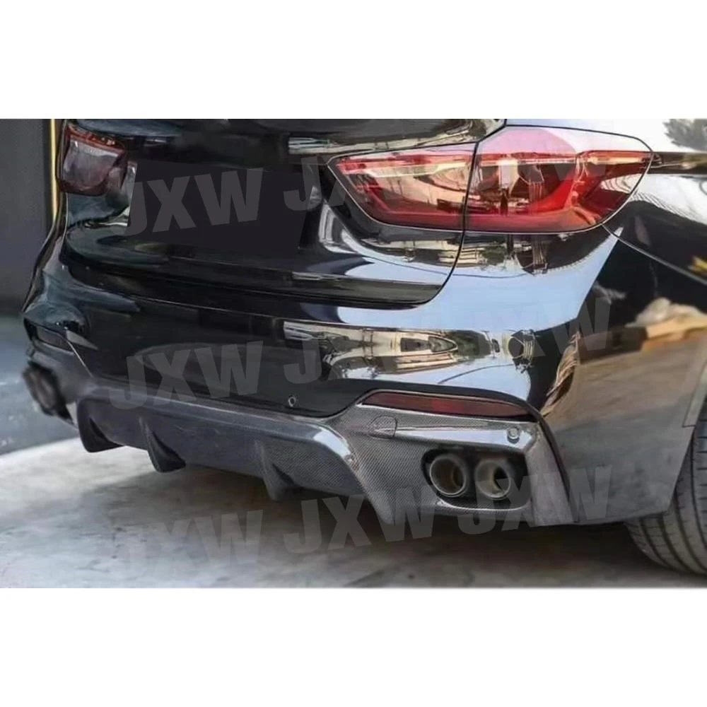 Фото Спойлер-накладка на задний бампер JXWANCF из карбона для BMW X6 F16 M Sport 2015-2019, защита заднего бампера из FRP для автомобилей №1