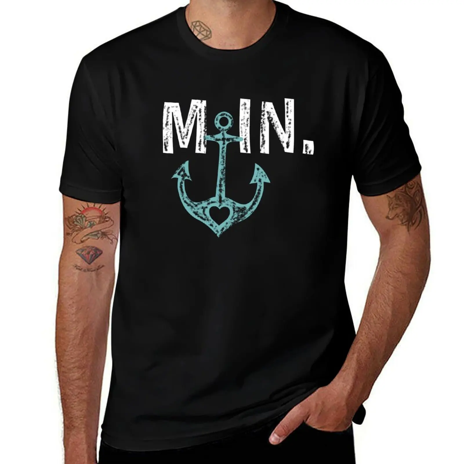 Фото Футболка Moin Anchor Seafaring Design Gift Idea, спортивная футболка для активного отдыха для мужчин №1