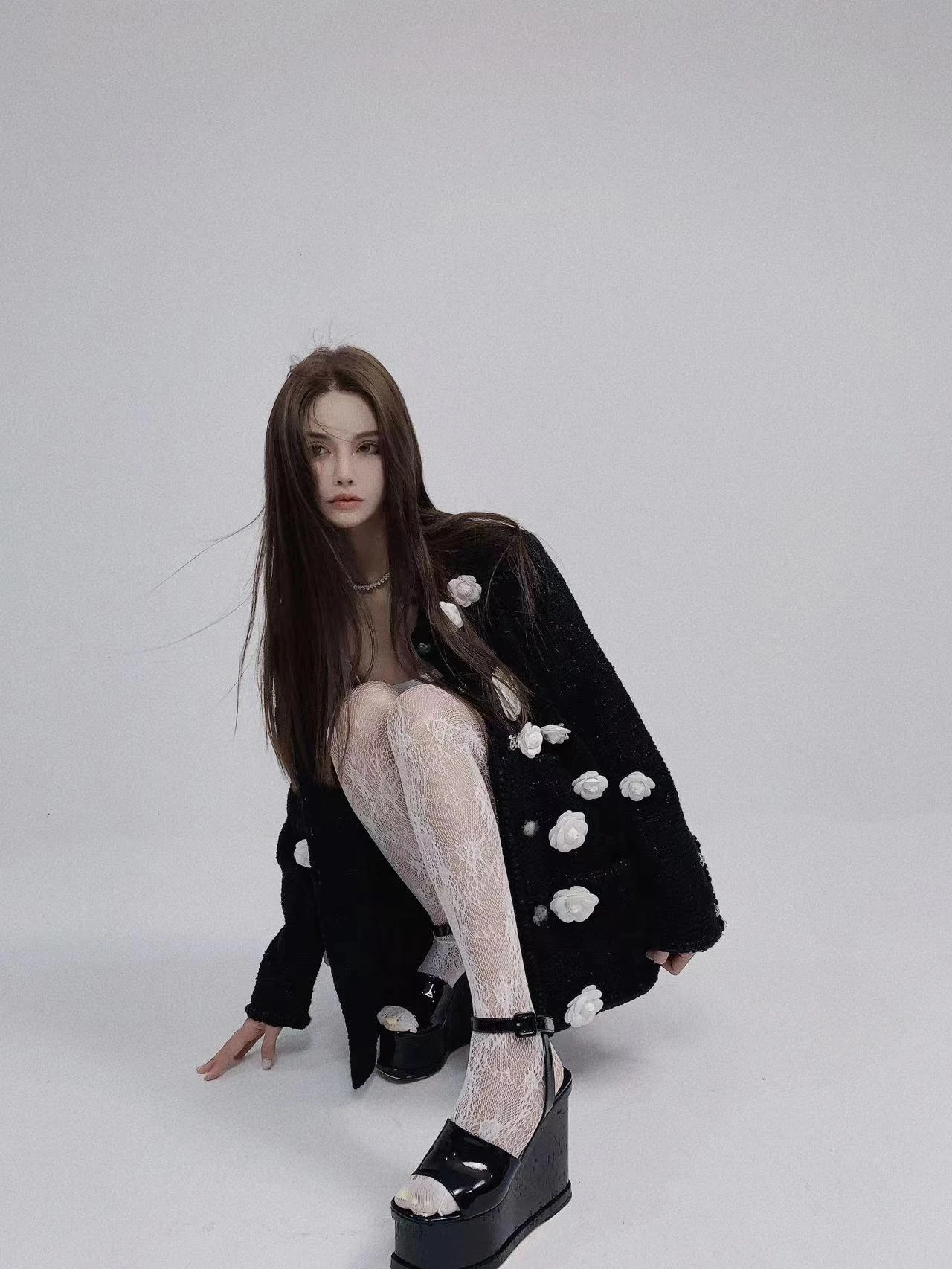 

Женская трехмерная яркая куртка, шерстяной топ, осень и зима, 2023