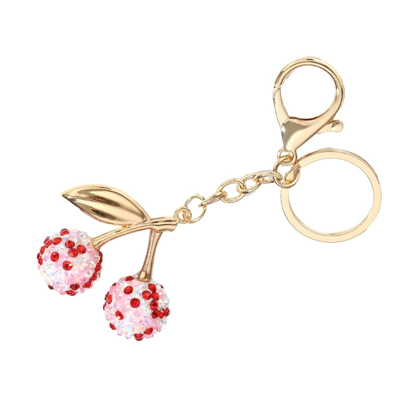Вишневый кулон сумка аксессуар стразы брелок в форме фруктов для модных женщин