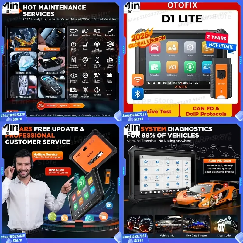 Фото Диагностический сканер OTOFIX D1 LITE Bluetooth OBD2 с двунаправленным управлением и функцией активного тестирования №1