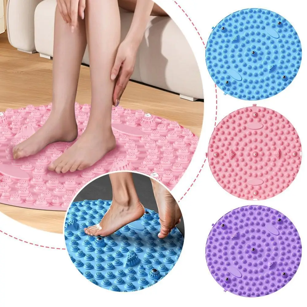 Foot Massage Acupressure Mat Muscle Relaxation Acupuncture Pilates Fitness Yoga Accessories Training Round Workout