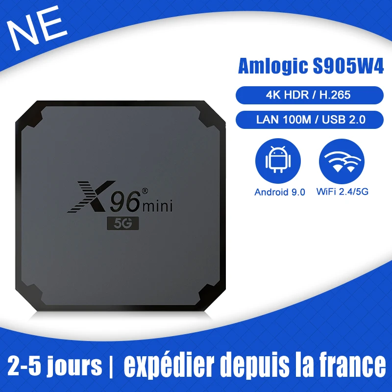 

Приемник Iptv Box 4k 2022 для Android X96MINI 5G поддержка Amlogic S905W4 2,4/5G H.265 Android 9,0 Smart Iptv Box Франция доставка
