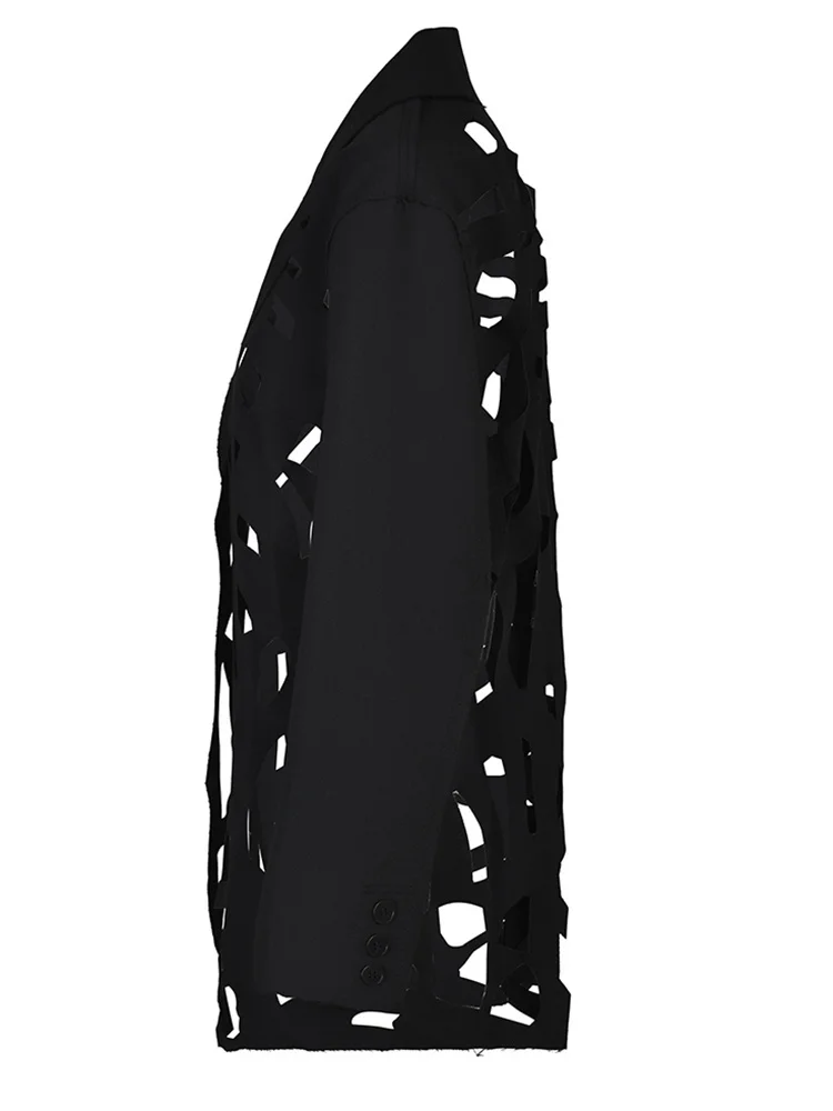 Женский блейзер большого размера ZMEENNA черный свободный пиджак с отложным