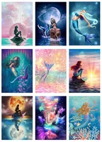 5d diamond painting mermaid full square round diamond art for adults and kids embroidery diamond mosaic home decor