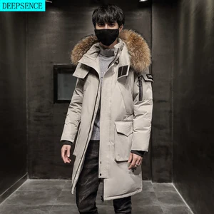 2022 Winter Parka Men's Jacket Thickened Men's Casual Fur Collar Thickened Hooded Jacket Fashion Jac