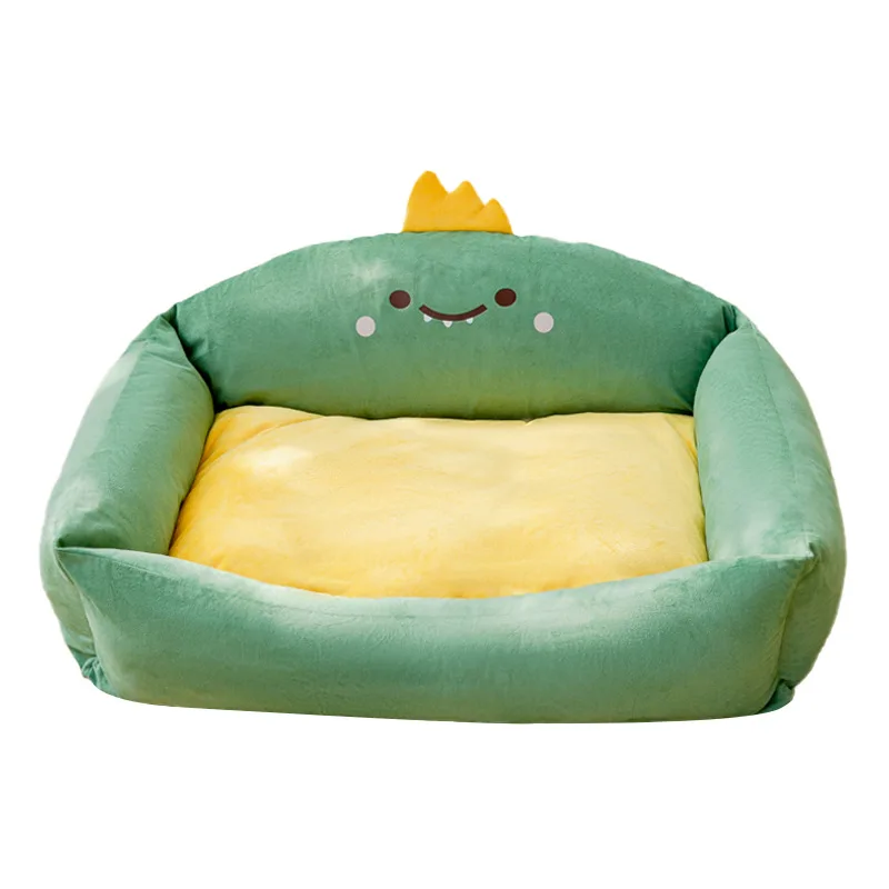 

Dog Bed Thickened Dog Mat Soft Kennel Super Soft Puppy Cushion Mat Sleeping Bed Cute little Dinosaur Square Nest Dog Accessories