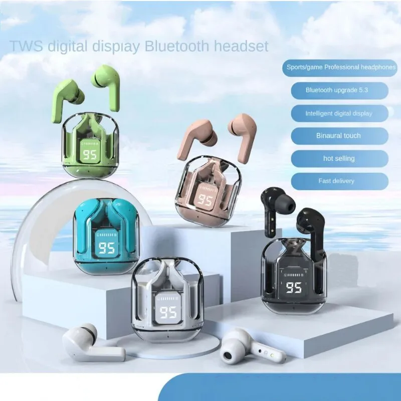 TWS Беспроводные наушники Прозрачная Bluetooth-гарнитура-вкладыш ENC Спортивные