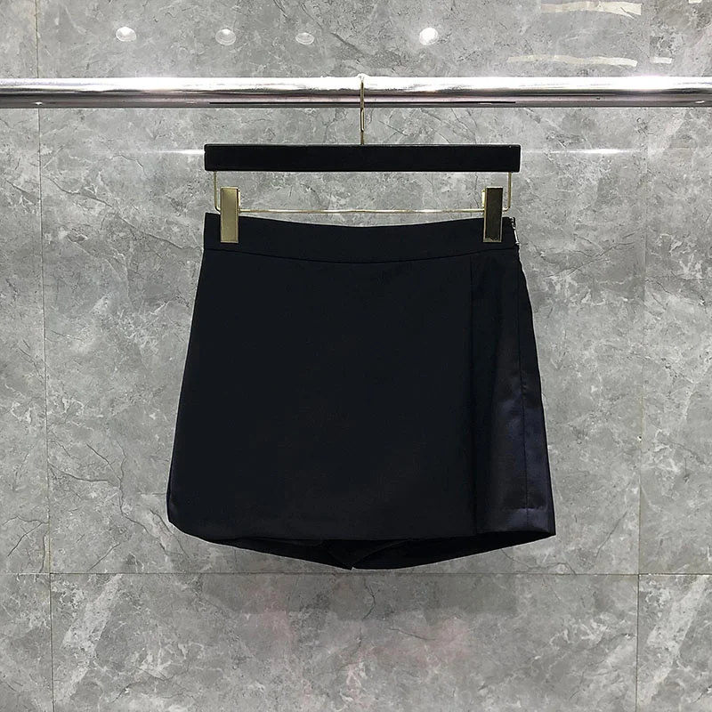THOM Women's TB T-shirts 4-bar Stripes Tops Solid Mini Skirts Korean Fashion Brand Harajuku Streetwear Clothes Sets