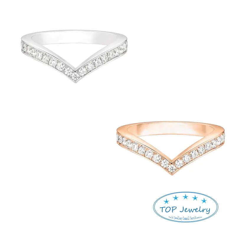 Роскошные брендовые ювелирные изделия CHAUMET PARIS, серебряные, розовые, золотые, бриллиантовые парные кольца для влюбленных, высокое качество