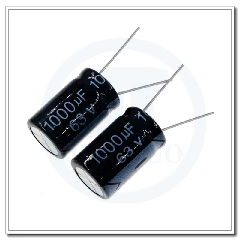 Фото 10 шт. 1000UF63V 63V1000UF 1000MFD 63Volts 16x25 мм радиальные алюминиевые электролитические конденсаторы №1