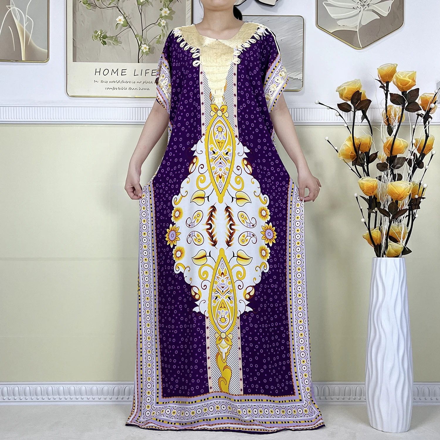 Новое женское платье с принтом в Дубае летнее свободное короткими рукавами