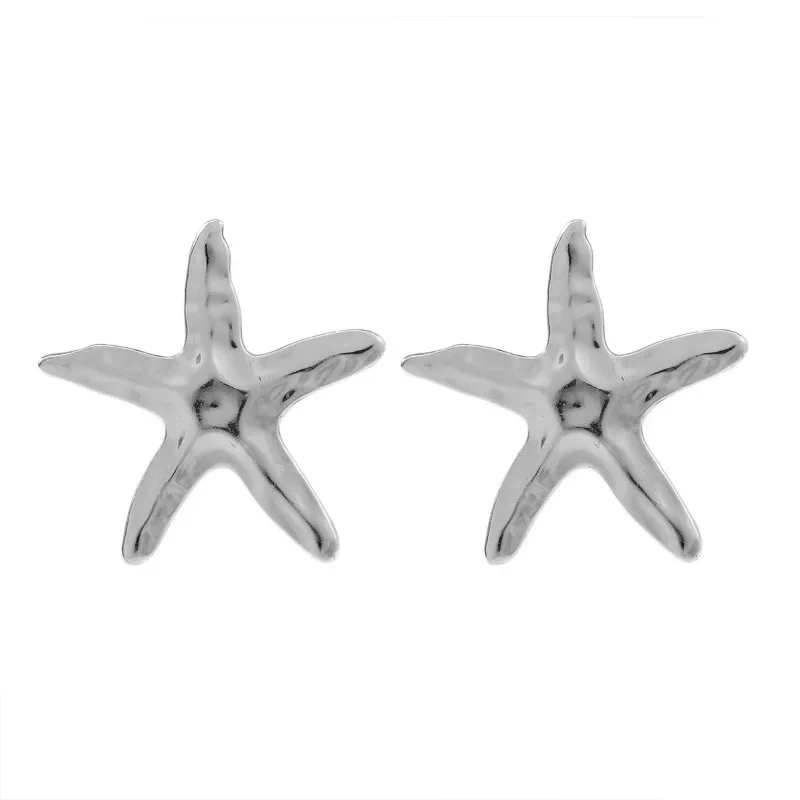 Женские серьги-гвоздики в виде морской звезды