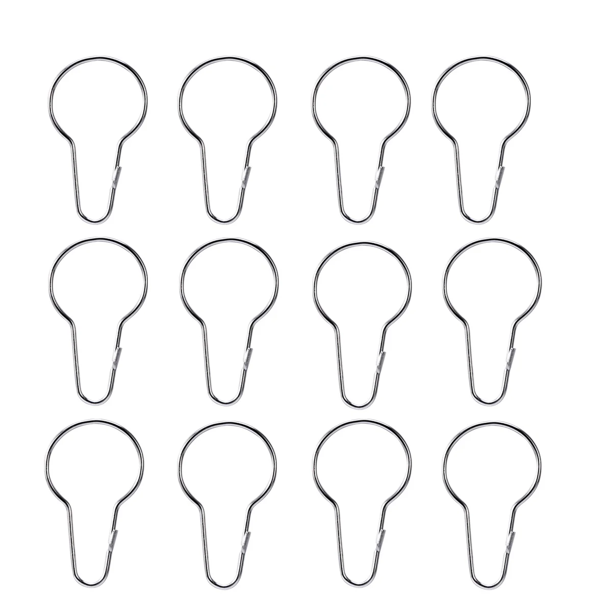 

12 Curtain Hooks Glide Roller Rings With Clips Polished for Bathroom Rods Curtains )