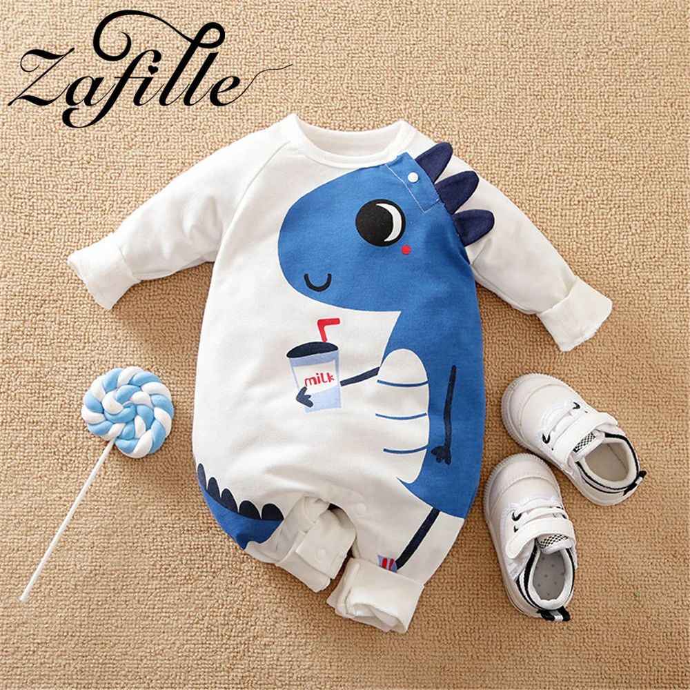 

ZAFILLE Dinosaur Rompers For Babies Cartoon Newborn Jumpsuit Boys Girls Clothing Spring Toddler Cosplay Costume Cute Baby Suits