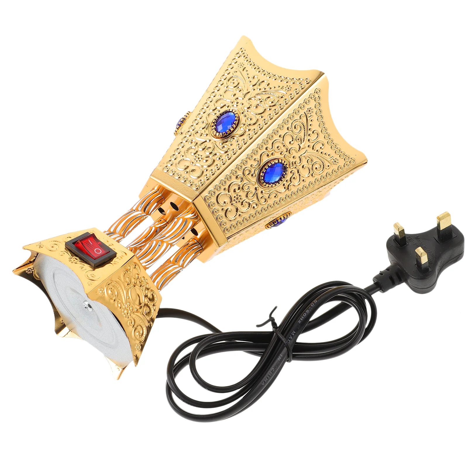 

Electric Censer Burner Table Burner Ornament Antique Censer Holder Metal Incense Burner Incense Holder (EU/UK/US Plug)