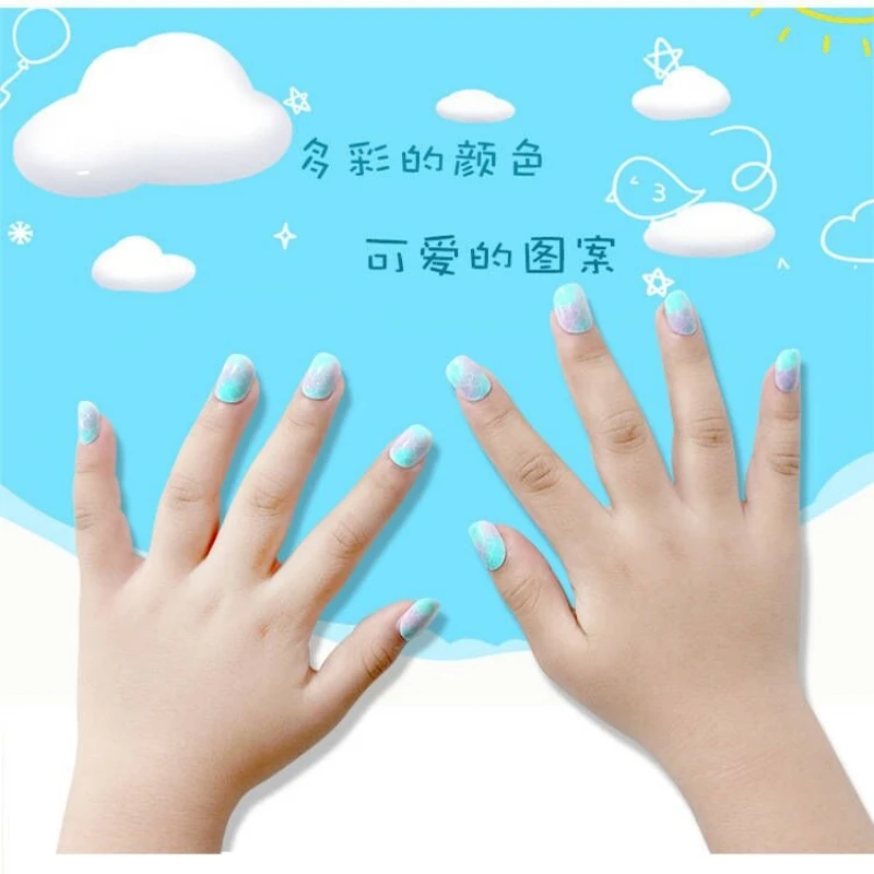 

New Children's Nail Enhancement Detachable Wearable Nail Cute Cartoon Cat Back Adhesive Children's Free Nail Enhancement Sheet