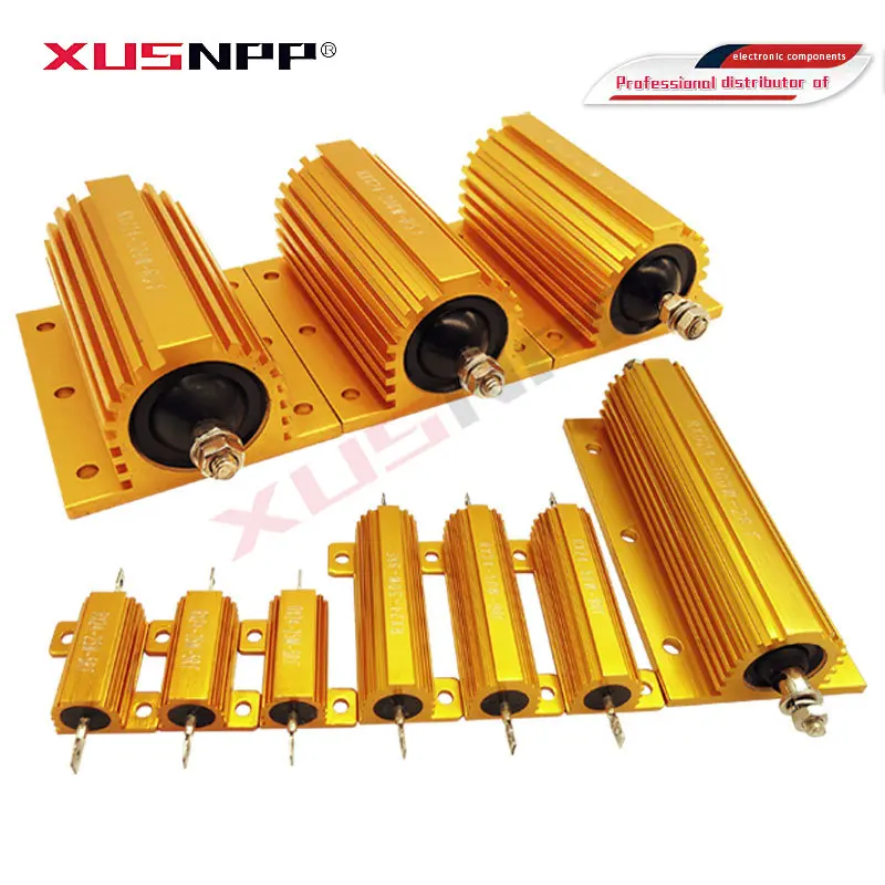 

50 Вт, алюминиевый мощный металлический корпус, Флюоресцентный резистор 0,01 ~ 100K 0,05 0,1 0,5 1 1,5 2 6 8 10 20 100 150 200 300 500 1K 10K Ом