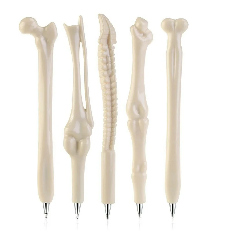 4pcs Realistic Bone-shaped Ballpoint Pen Pencils Ball Point Pen Writing Ball Pen Novelty Stationery Prizes Gifts Office Accessor