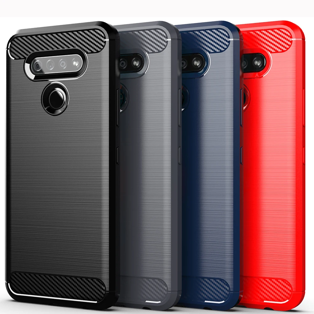 Ударопрочный чехол для телефона LG K51,LG Q51,LG Q60,LG K50,LG X6,LG K12 MAX Мягкий ТПУ силиконовый прочный бампер углеродный чехол LG Q51 LG K5