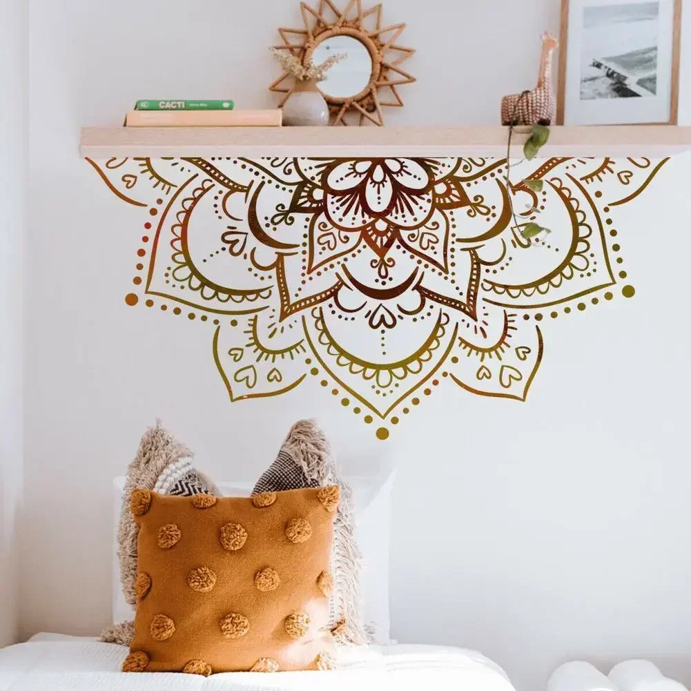 Наклейка на стену с цветком лотоса специальный декоративный дизайн синий цвет