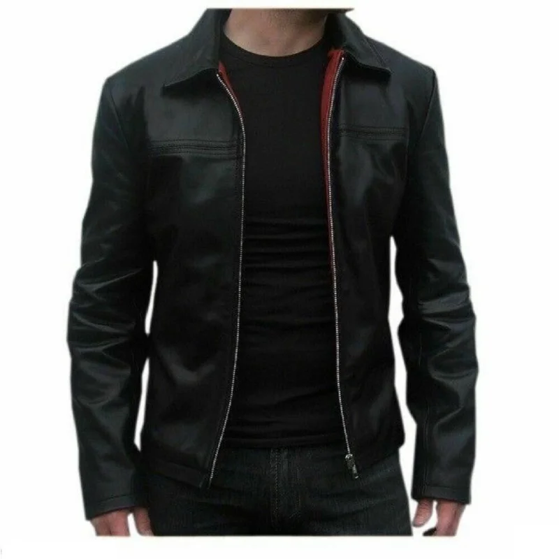 

Men Black Real Leather Jacket Genuine Lambskin Casual Wear Stylish Jacket Coat