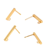 20pcsbag geometric stainless steel earring hooks jewelry making stud earring base connectors diy findings jewelry accessories