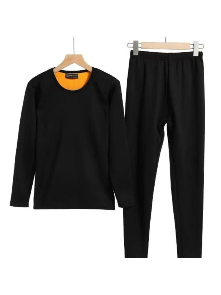 Golden Fleece Thermal Underwear Men's Double-Layer Fleece-Lined Thickened Women's Cold-Proof Long John Couple Suit