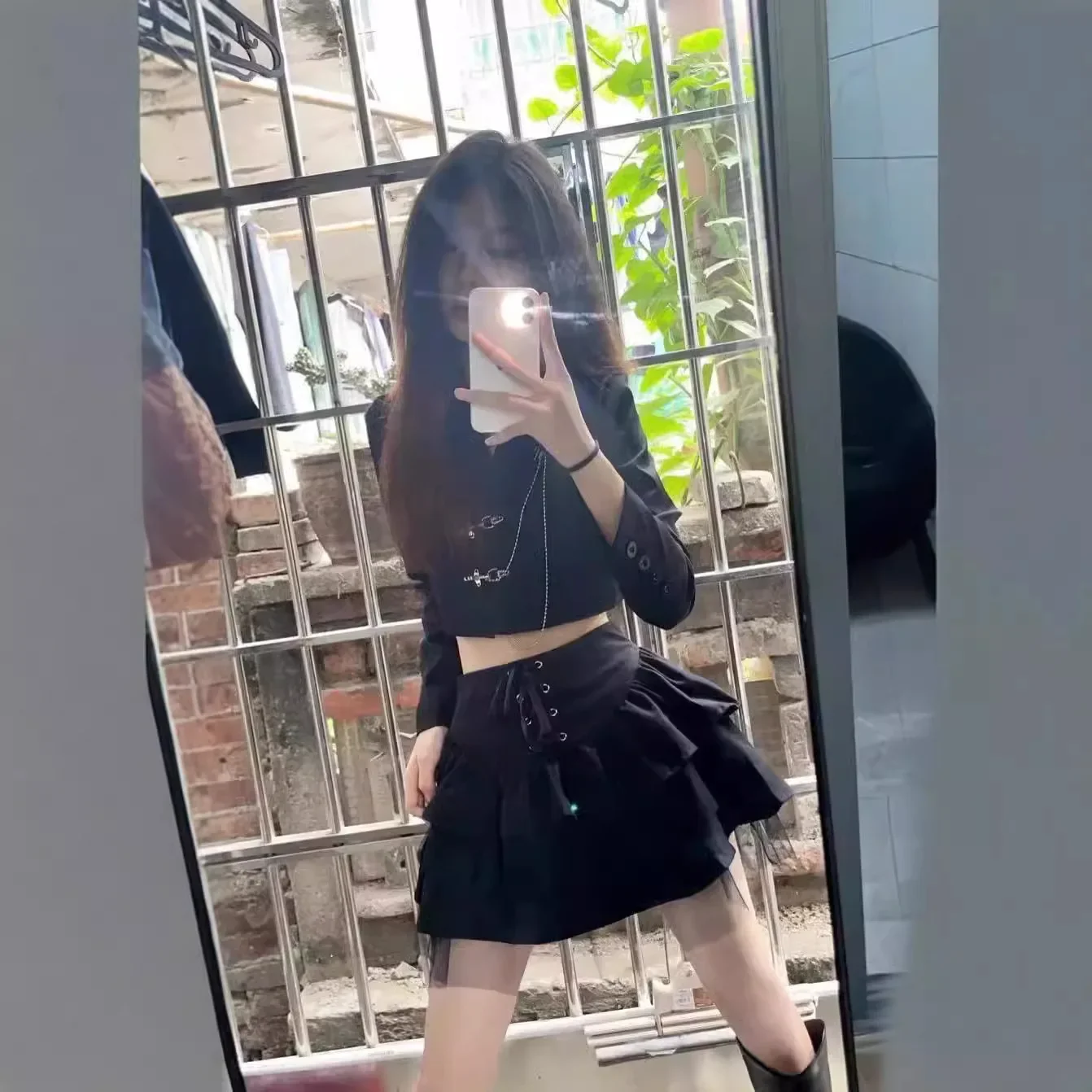 Женская мини-юбка трапециевидной формы с высокой талией