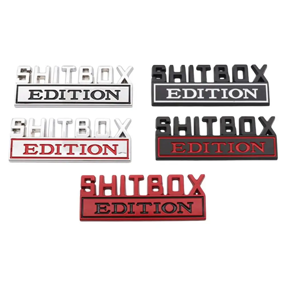 

1X 3D 8cm ABS SHITBOX EDITION Badge Emblem Car Tail Side Sticker Accessories