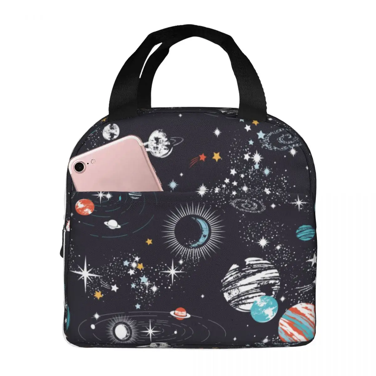 

Space Galaxy Constellation Zodiac Star Cooler Lunch Box Portable Insulated Lunch Bag Thermal Food Picnic Lunch Bags