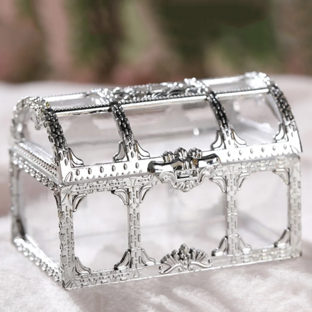 

Wedding Candy Box Vintage Transparent Sugar Candy Box Container Cookie Goodies Wrapping Box for Wedding Birthday Party Silver