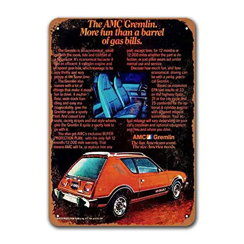 Домашний офис Coffee Club 1978 AMC Gremlin жестяная фотография автомобили бар постер Мужская