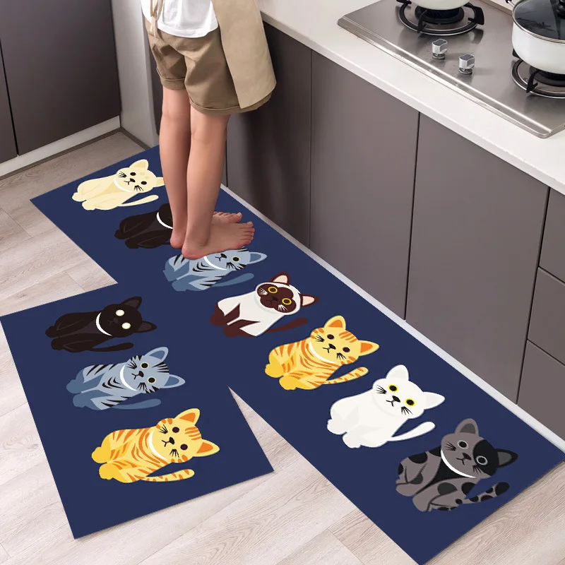 

1PC Nordic Style Kitchen Floor Mat Carpet Long Strip Modern Home Decor Non-Slip Absorbent Entrance Doormat Living Room Foot Mats