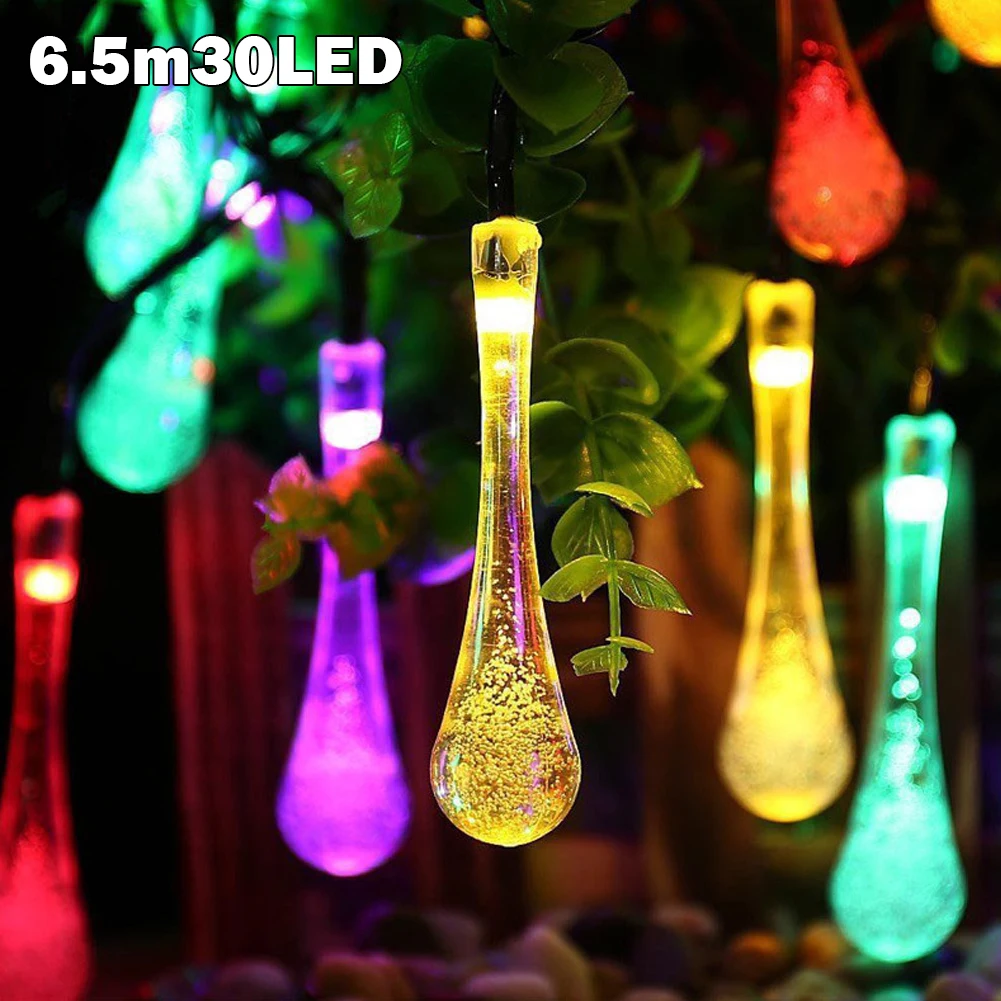 

Teardrop Water Drop Solar String Lights Gazebo Raindrop Lights Solar Powered Color Changing Hanging Fairy Lights Waterproof LED