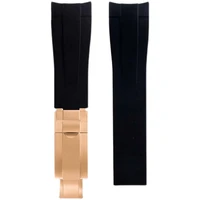 watch accessories rubber noctilucent watch strap 20mm18mm stainless steel single fold buckle silver rose gold