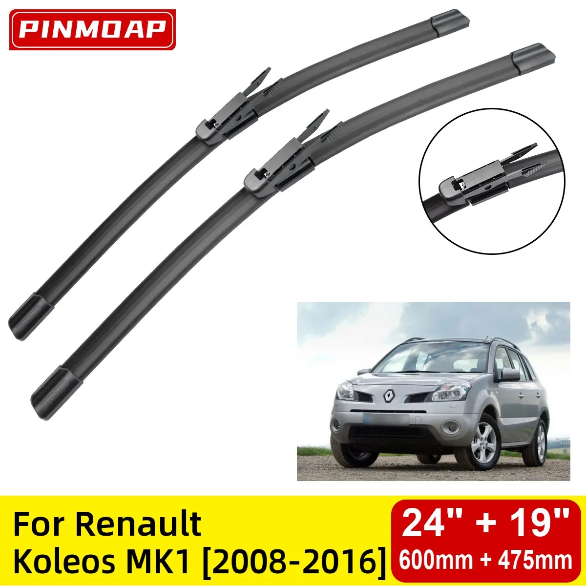

Щетки стеклоочистителя для Renault Koleos MK1, 2008-2016, 24 дюйма + 19 дюймов
