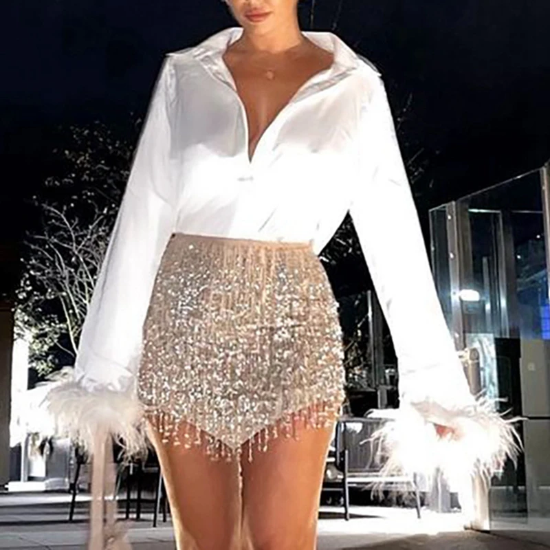 

Women's Autumn Winter New Splicing Solid Color Casual Lapel Button Raw Edge Waist Long-Sleeve Shirt Top T-Shirt