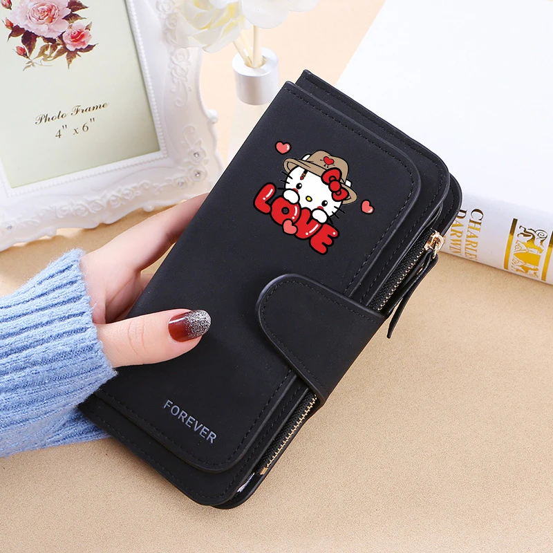Новый кошелек Hello Kitty женский с героями мультфильмов модный несколькими слотами